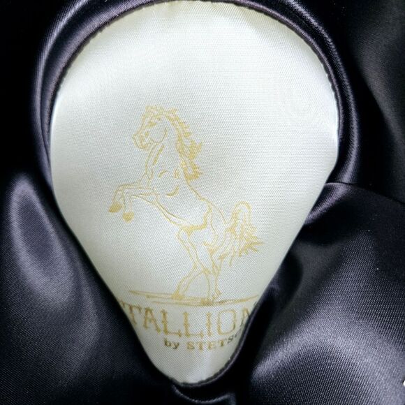 Original Authentic Stetson Stallion Black Wool Cowboy Hat Size 7 - Picture 11 of 15